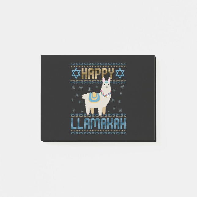 Happy LLamakah Funny Jewish Hanukkah LLama Gift Post-it Notes (Front)