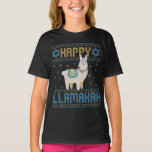 Happy LLamakah Funny Jewish Hanukkah LLama Gift T-Shirt<br><div class="desc">chanukah, LLamakah, hanukkah, dreidel, jewish, ugly, sweater, llama, christmas, knitted</div>