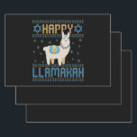 Happy LLamakah Funny Jewish Hanukkah LLama Gift Wrapping Paper Sheet<br><div class="desc">chanukah, LLamakah, hanukkah, dreidel, jewish, ugly, sweater, llama, christmas, knitted</div>