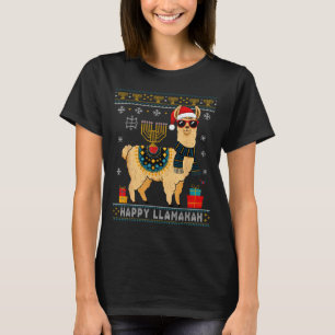 Happy Llamakah Funny Ugly Hanukkah Sweater Llama P