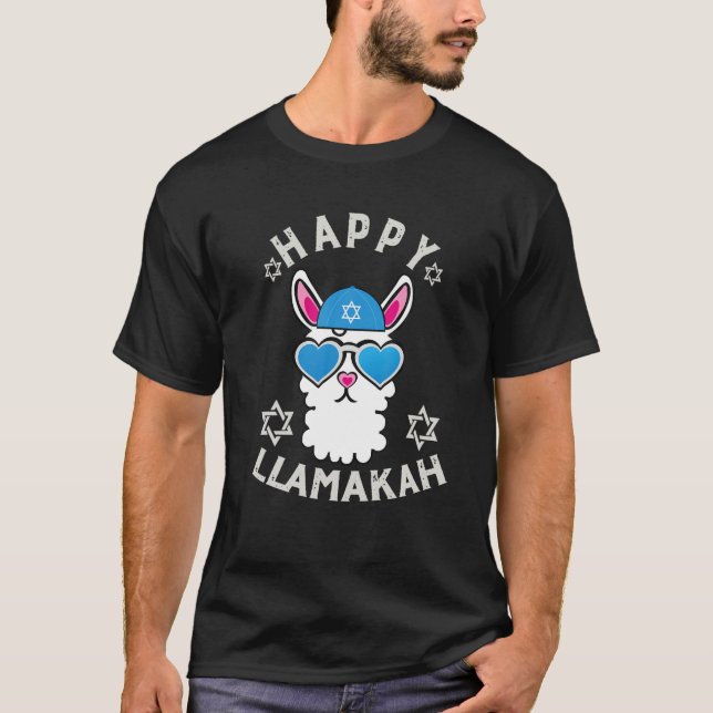 Happy Llamakah Graphic Funny Hanukkah Llama Kids A T-Shirt (Front)