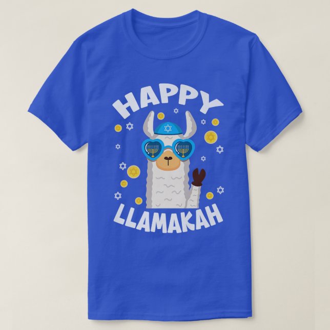 Happy Llamakah Hanukkah Funny Llamaorah  T-Shirt (Design Front)