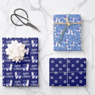 Happy Llamakah Hanukkah Wrapping Paper Sheet