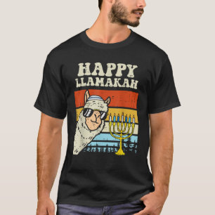 Happy Llamakah Jewish Llama Funny Hanukkah Pajamas T-Shirt