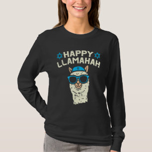 Happy Llamakah Jewish Llama Hanukkah Animal Girl T-Shirt