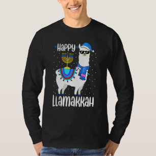 Happy Llamakkah Cute Jewish Llama Sunglasses Hanuk T-Shirt