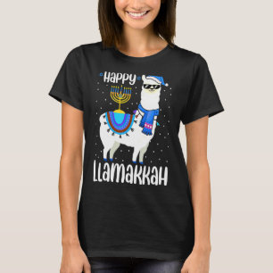 Happy Llamakkah Cute Jewish Llama Sunglasses Hanuk T-Shirt