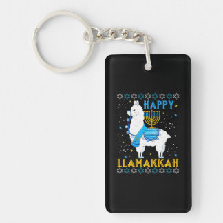 Happy Llamakkah Funny Llama Hanukkah Christmas Key Ring