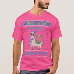 Happy Llamakkah Funny Llama Lover Ugly Hanukkah Sw T-Shirt
