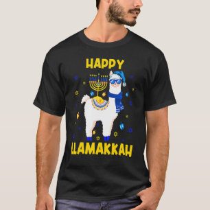 Happy Llamakkah Hanukkah Chanukah Llama Alpaca Sun T-Shirt