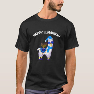 Happy Llamakkah Hanukkah Llama Chanukah Alpaca Gif T-Shirt
