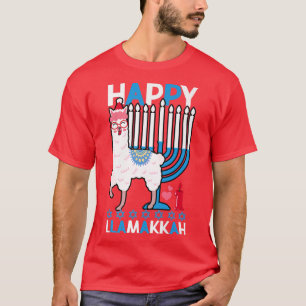 Happy Llamakkah Hanukkah Llama Menorah T-Shirt