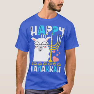 Happy Llamakkah Jewish Hanukkah Chanukah Menorah L T-Shirt