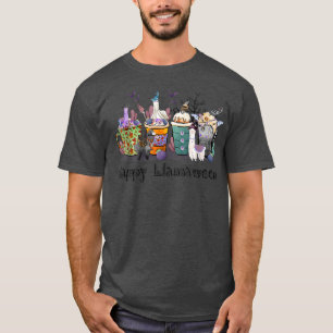 Happy Llamaween Fall Party Beverages Autumn Season T-Shirt