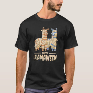Happy Llamaween Funny Halloween Llama Mummy Costum T-Shirt