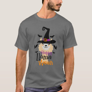 Happy Llamaween Funny Llama Halloween Vibes T-Shirt