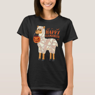 Happy Llamaween Halloween Llama Alpaca Mummy Pump T-Shirt