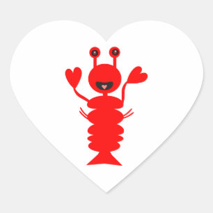 Happy Lobster Heart Sticker