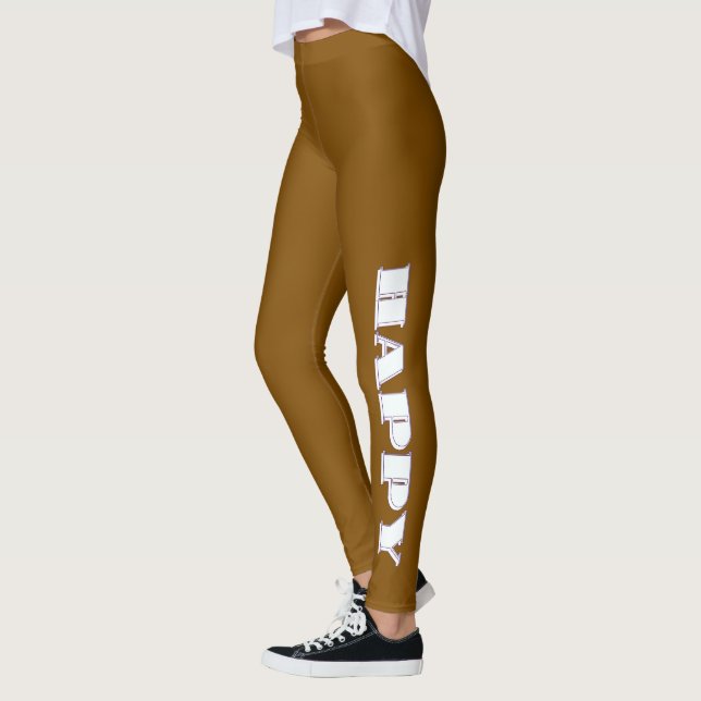HAPPY Logo Brown     Leggings (Left)