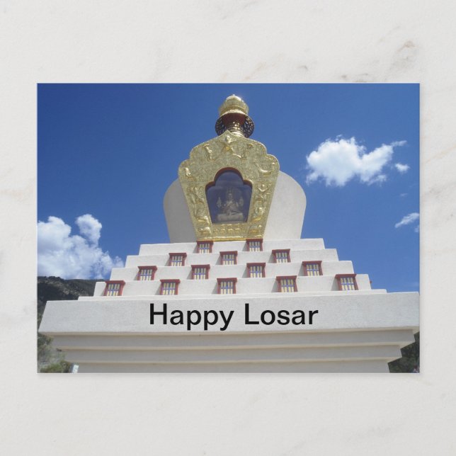 Happy Losar Stupa Postcard (Front)