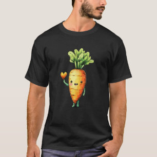Happy Love Carrot with Heart Cute Vegan T-Shirt