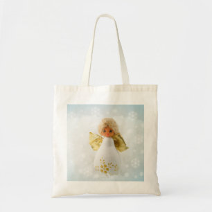 Happy Love Christmas Angel Snow Tote Bag