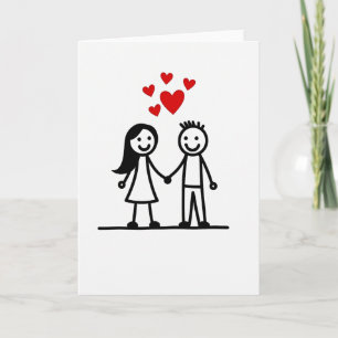 Happy Love Couple Hearts Card