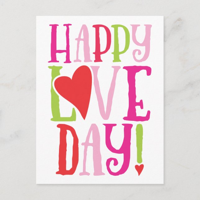 Happy Love Day Cute Valentine's Day Postcard (Front)