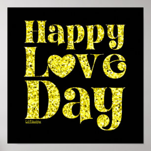 HAPPY LOVE DAY gold                                Poster