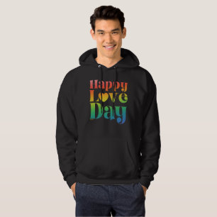HAPPY LOVE DAY rainbow gradient colour valentine   Hoodie