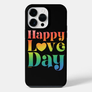HAPPY LOVE DAY rainbow gradient colour valentine   iPhone 14 Pro Max Case