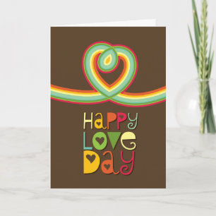 Happy Love Day Rainbow Loop Heart Valentine's Day Holiday Card