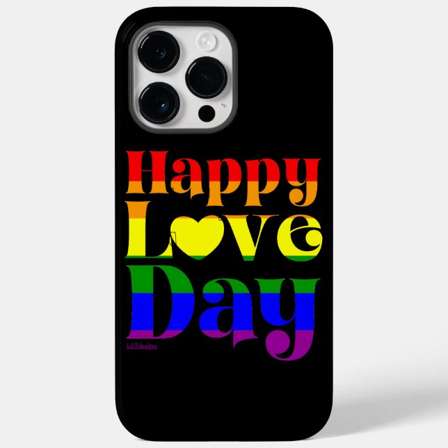 HAPPY LOVE DAY rainbow pride flag valentine        Case-Mate iPhone Case (Back)