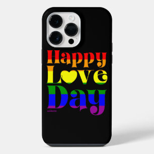 HAPPY LOVE DAY rainbow pride flag valentine        iPhone 14 Pro Max Case