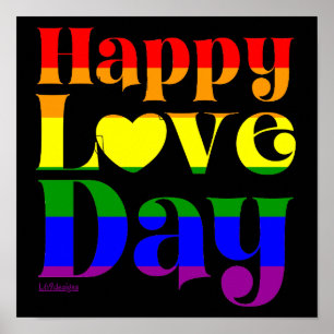 HAPPY LOVE DAY rainbow pride flag valentine        Poster