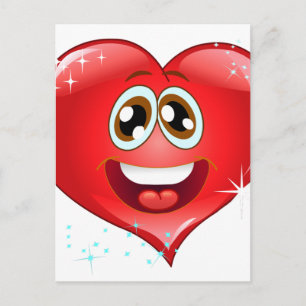 Happy Love Heart Emoji Postcard