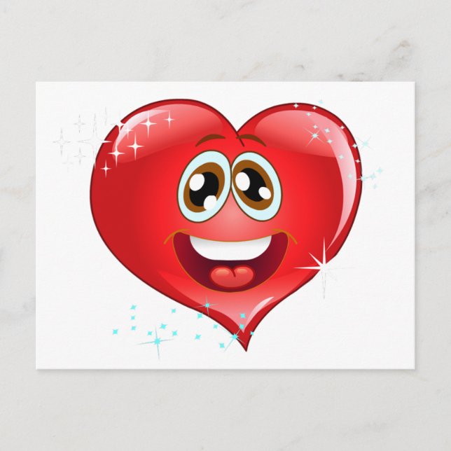 Happy Love Heart Emoji Postcard (Front)