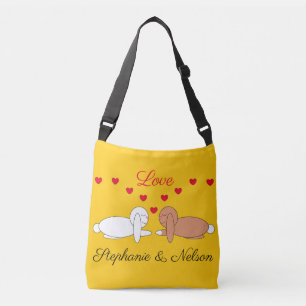 Happy, Loving Rabbits: Yellow Crossbody Bag