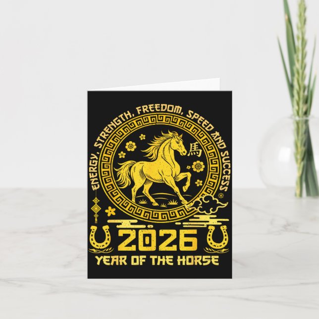 Happy Lunar Chinese New Year Of The Horse 2026 Zod Card (Front)