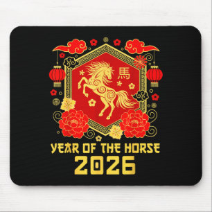 Happy Lunar Chinese New Year Of The Horse 2026 Zod Mouse Mat