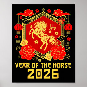 Happy Lunar Chinese New Year Of The Horse 2026 Zod Poster