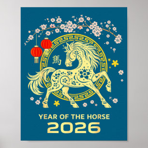 Happy Lunar Chinese New Year Of The Horse 2026 Zod Poster