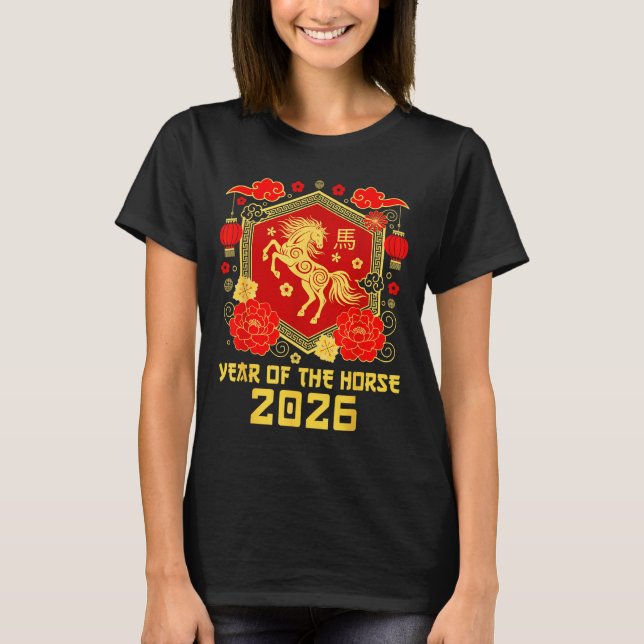 Happy Lunar Chinese New Year Of The Horse 2026 Zod T-Shirt (Front)