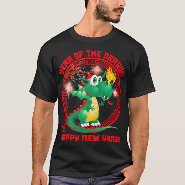 Happy Lunar New Year 2024 Cute Chinese Dragon T-Shirt (Front)