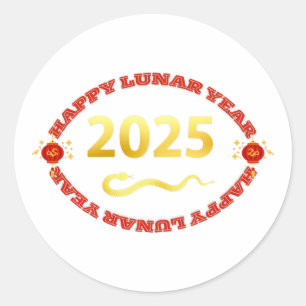 Happy Lunar New Year 2025 Classic Round Sticker