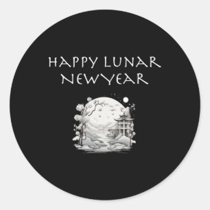 Happy Lunar New Year Charming Design Gift  Classic Round Sticker