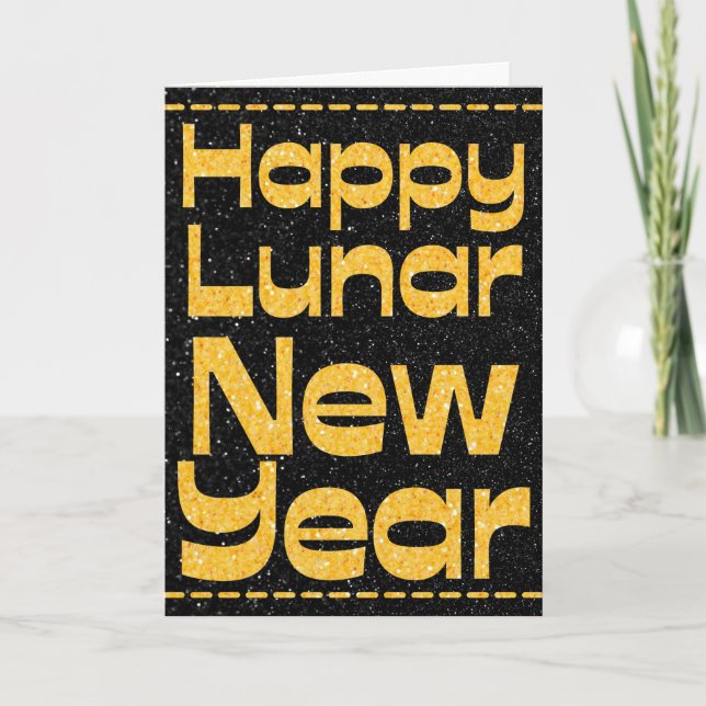 Happy Lunar New Year Glitter Card (Front)