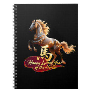 Happy Lunar New Year Majestic Golden Horse Notebook