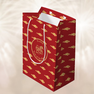 Happy Lunar New Year of the Horse Lucky Clouds Medium Gift Bag
