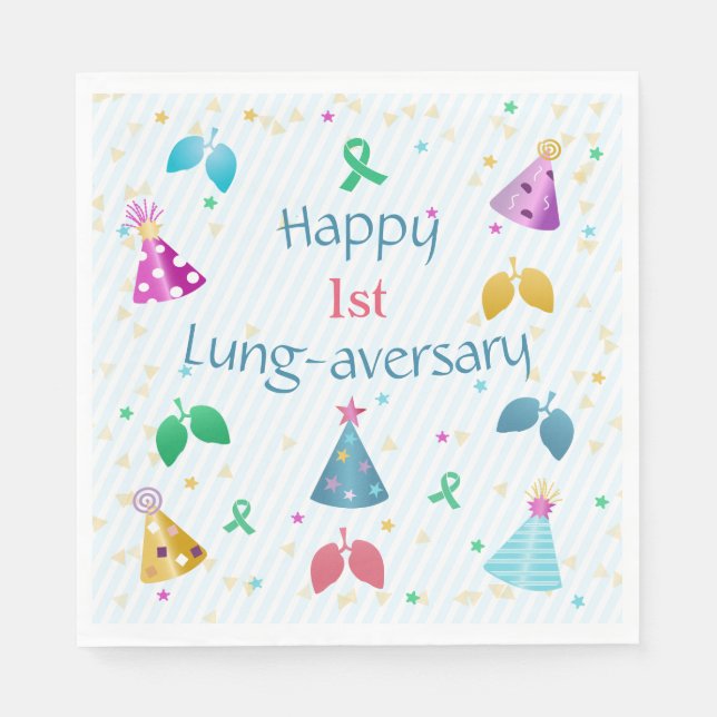Happy Lung-aversary Party  Napkin (Front)